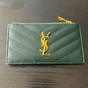 YSL fragments zippered card holder